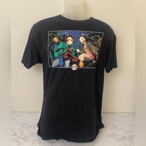 Demon Slayer Shirt Men's Large Black Abbey Road Anime Graphic Tee Short Sleeve‌
